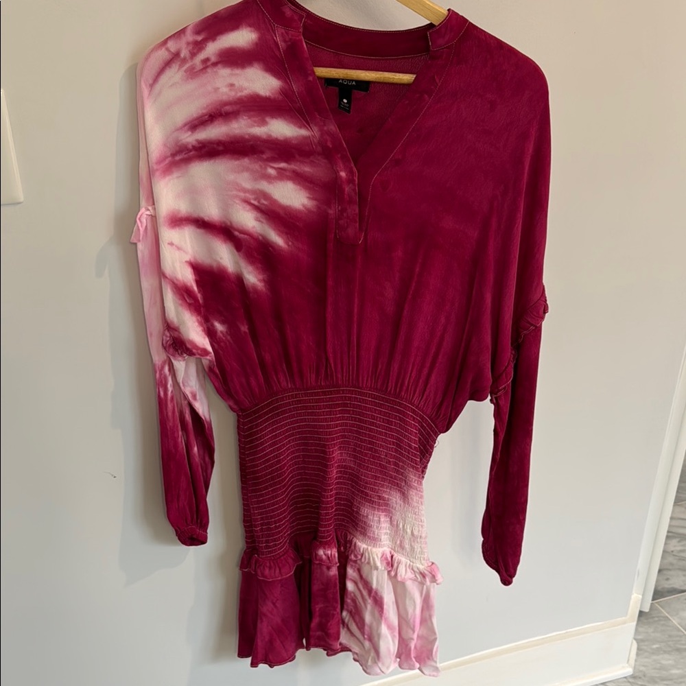 Aqua - Bloomingdale’s Women's Tie-Dye Top - Pink Size Small